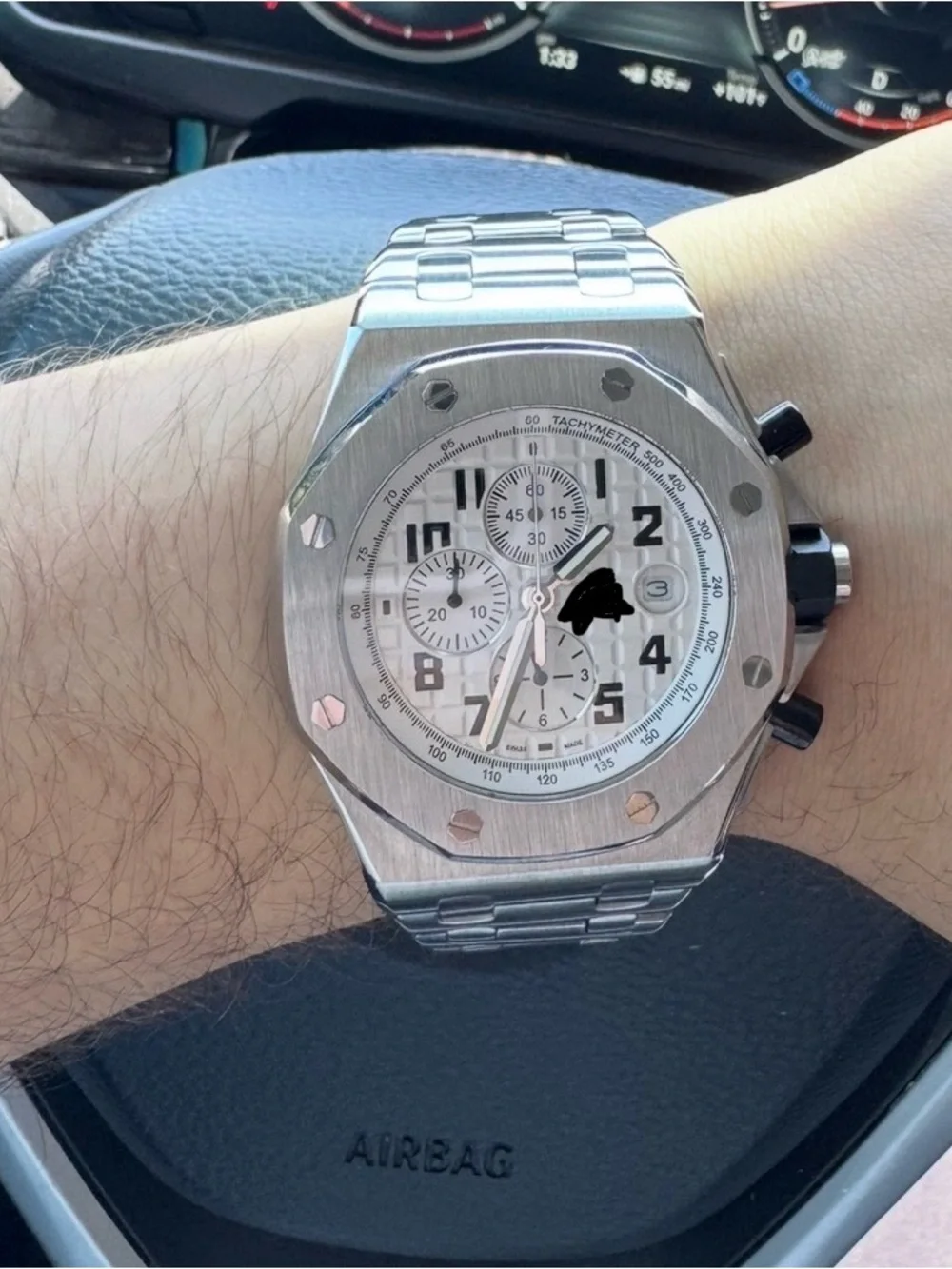 Men’s Luxury Stainless Steel Chronograph Wristwatch - Silver Dial
